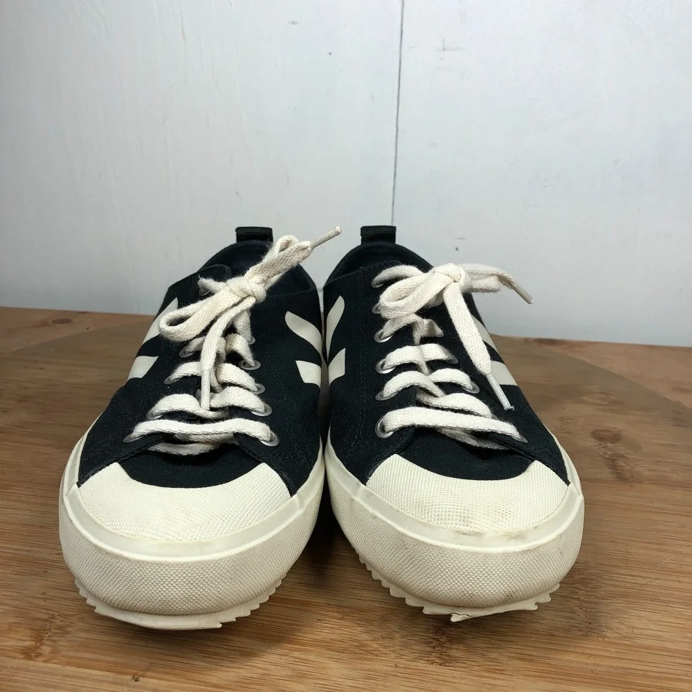 veja nova womens size 8 shoes black canvas comfort walking casual sneakers